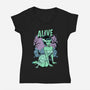 Horror Pinup-Womens-V-Neck-Tee-P1yu5h
