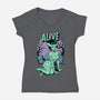 Horror Pinup-Womens-V-Neck-Tee-P1yu5h