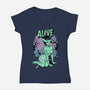 Horror Pinup-Womens-V-Neck-Tee-P1yu5h