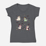 Halloween Unicorn Party-Womens-V-Neck-Tee-Loobs
