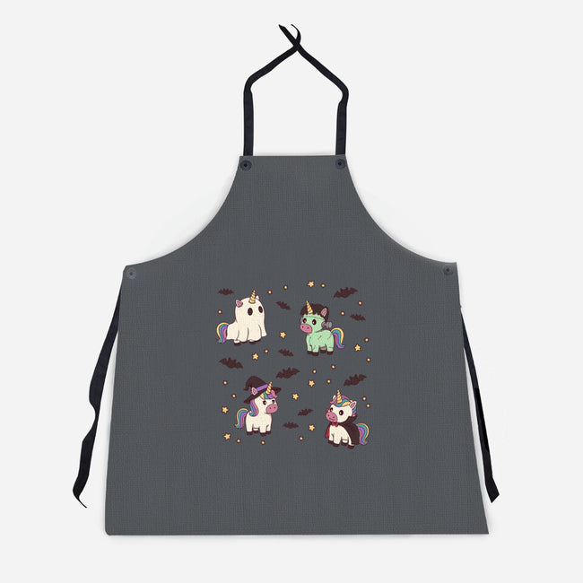 Halloween Unicorn Party-Unisex-Kitchen-Apron-Loobs