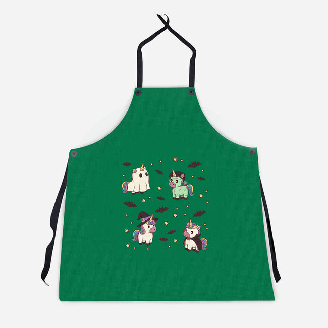 Halloween Unicorn Party-Unisex-Kitchen-Apron-Loobs