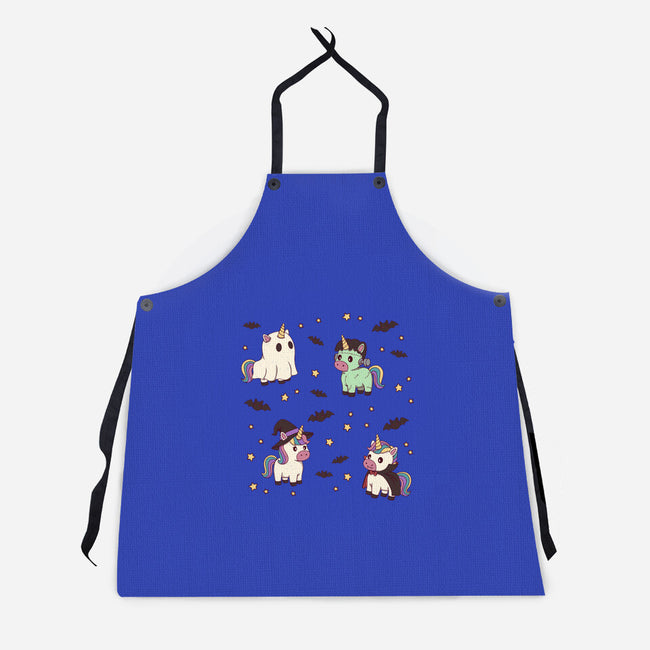 Halloween Unicorn Party-Unisex-Kitchen-Apron-Loobs