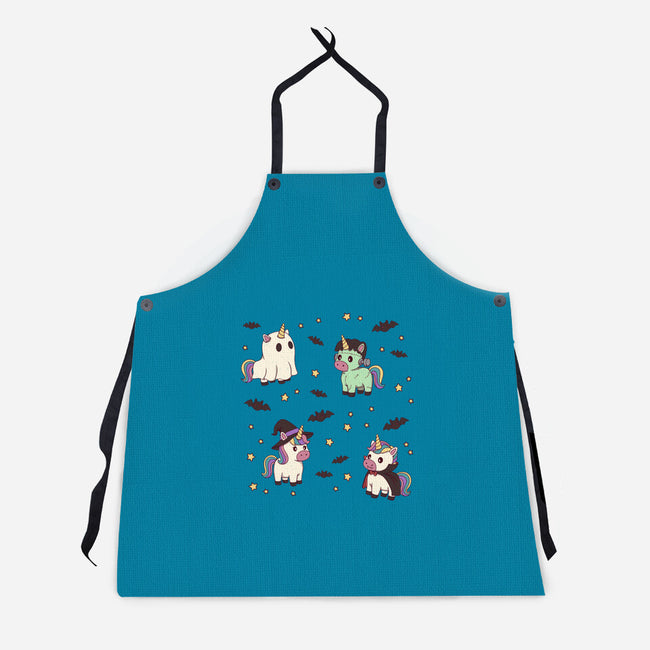 Halloween Unicorn Party-Unisex-Kitchen-Apron-Loobs