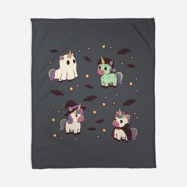 Halloween Unicorn Party-None-Fleece-Blanket-Loobs