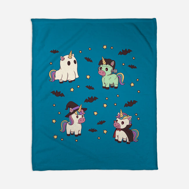 Halloween Unicorn Party-None-Fleece-Blanket-Loobs
