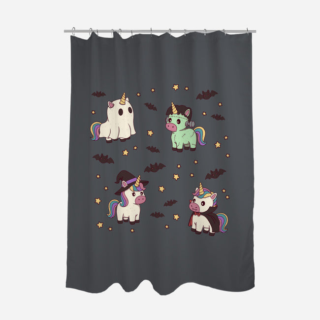 Halloween Unicorn Party-None-Polyester-Shower Curtain-Loobs