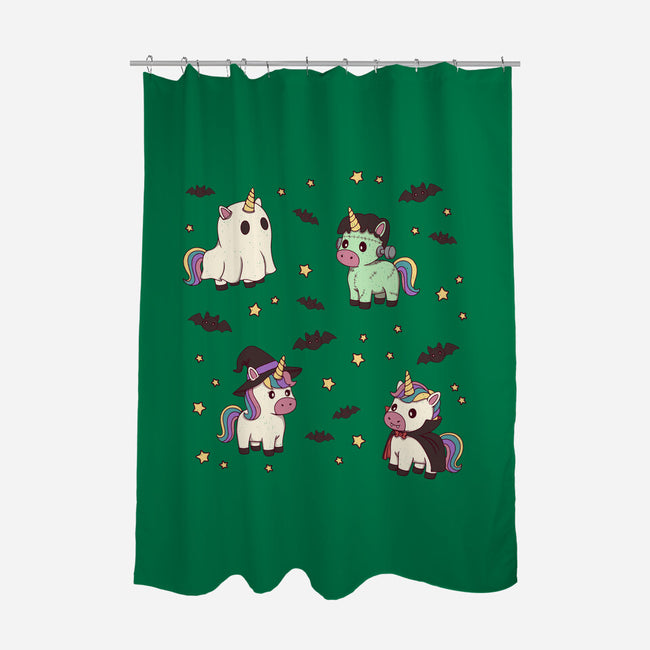 Halloween Unicorn Party-None-Polyester-Shower Curtain-Loobs