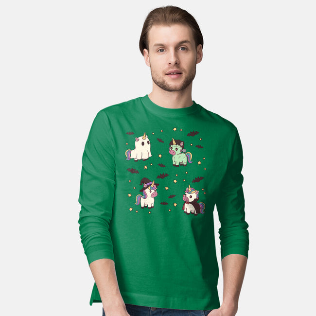 Halloween Unicorn Party-Mens-Long Sleeved-Tee-Loobs