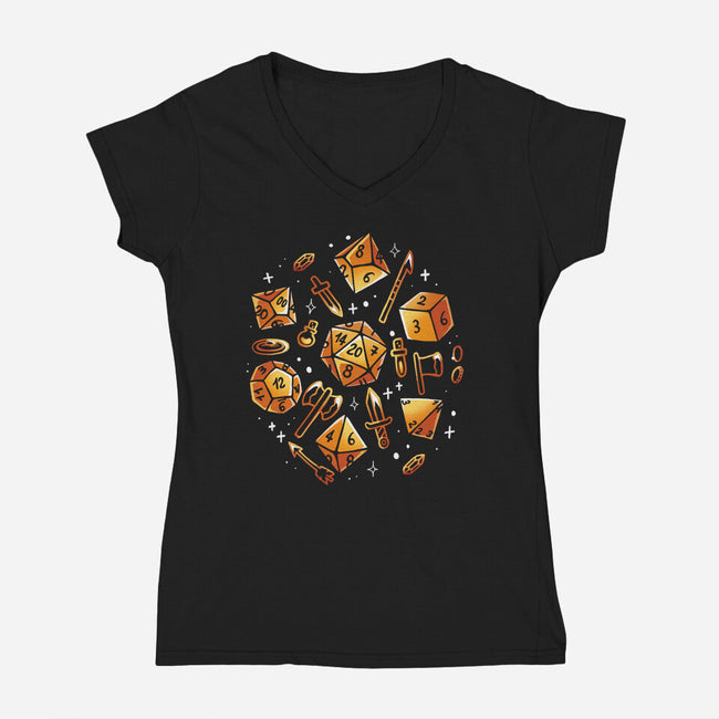 Dice Role Game-Womens-V-Neck-Tee-Vallina84