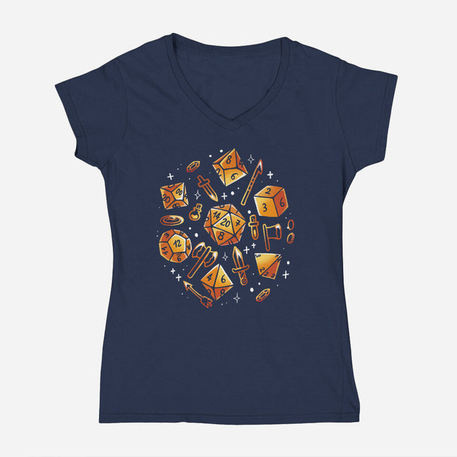 Dice Role Game-Womens-V-Neck-Tee-Vallina84
