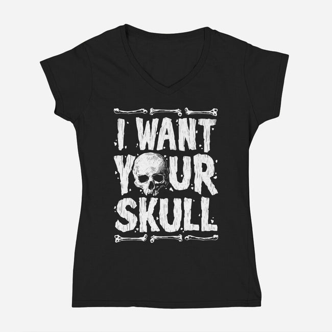Skull Harvester-Womens-V-Neck-Tee-Getsousa!