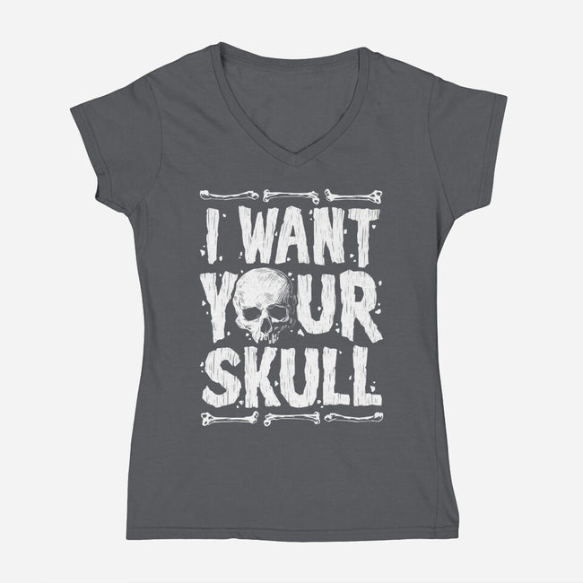 Skull Harvester-Womens-V-Neck-Tee-Getsousa!