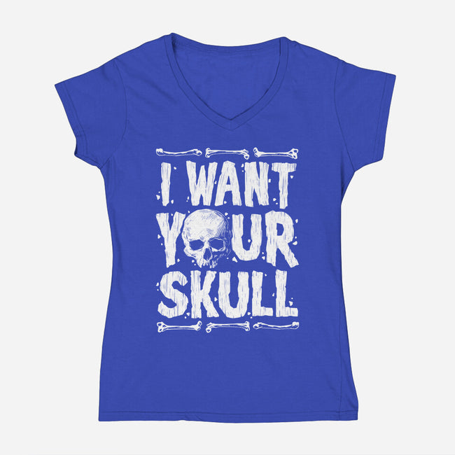 Skull Harvester-Womens-V-Neck-Tee-Getsousa!