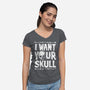 Skull Harvester-Womens-V-Neck-Tee-Getsousa!