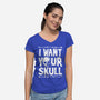 Skull Harvester-Womens-V-Neck-Tee-Getsousa!