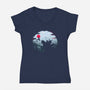 Monster King-Womens-V-Neck-Tee-rocketman_art