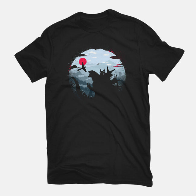 Monster King-Womens-Fitted-Tee-rocketman_art