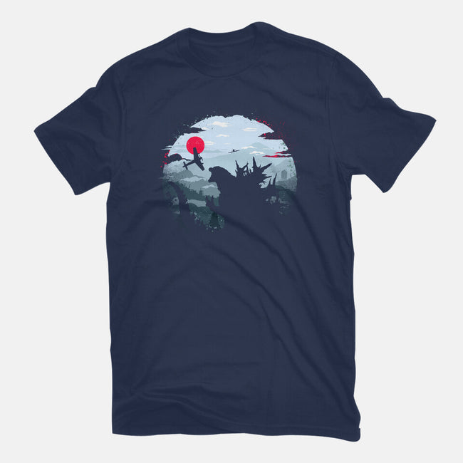 Monster King-Womens-Fitted-Tee-rocketman_art