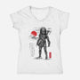 Wolf Predator Sumi-e-Womens-V-Neck-Tee-DrMonekers