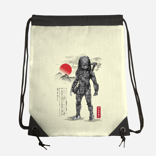 Wolf Predator Sumi-e-None-Drawstring-Bag-DrMonekers