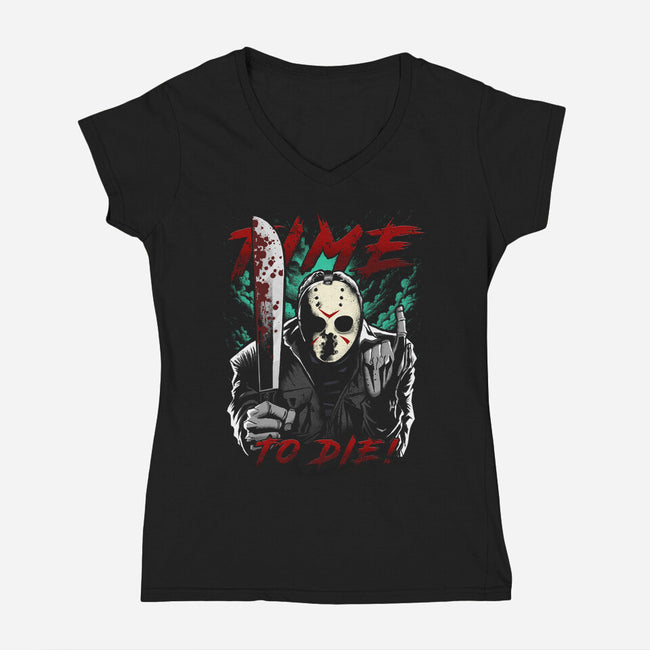Time To Die-Womens-V-Neck-Tee-Diego Oliver