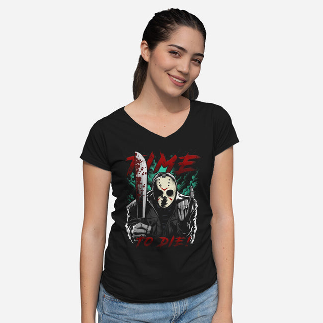 Time To Die-Womens-V-Neck-Tee-Diego Oliver