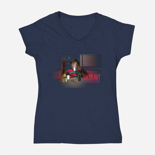 Hard Work Never Sleeps-Womens-V-Neck-Tee-AndreusD