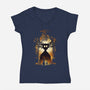 Into The Unknown Wall-Womens-V-Neck-Tee-dandingeroz
