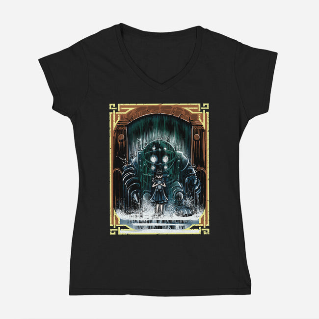The Protector Under The Sea-Womens-V-Neck-Tee-zascanauta