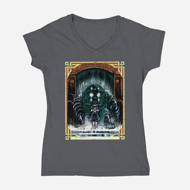 The Protector Under The Sea-Womens-V-Neck-Tee-zascanauta