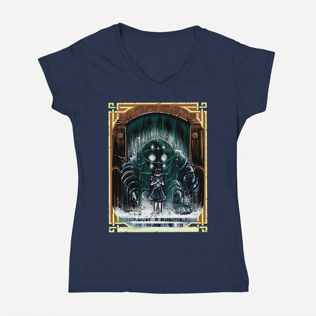The Protector Under The Sea-Womens-V-Neck-Tee-zascanauta