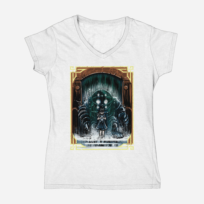 The Protector Under The Sea-Womens-V-Neck-Tee-zascanauta