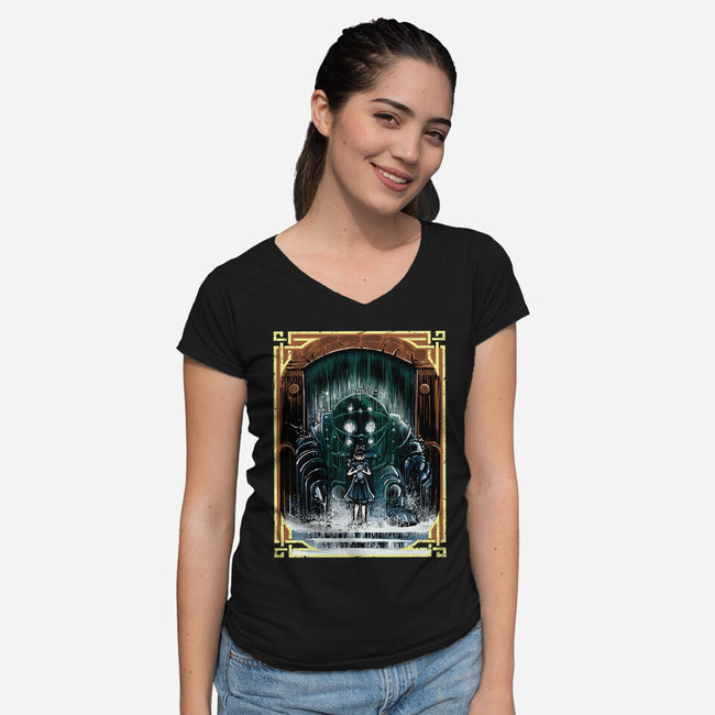 The Protector Under The Sea-Womens-V-Neck-Tee-zascanauta