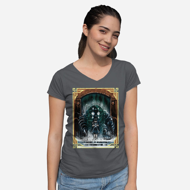 The Protector Under The Sea-Womens-V-Neck-Tee-zascanauta