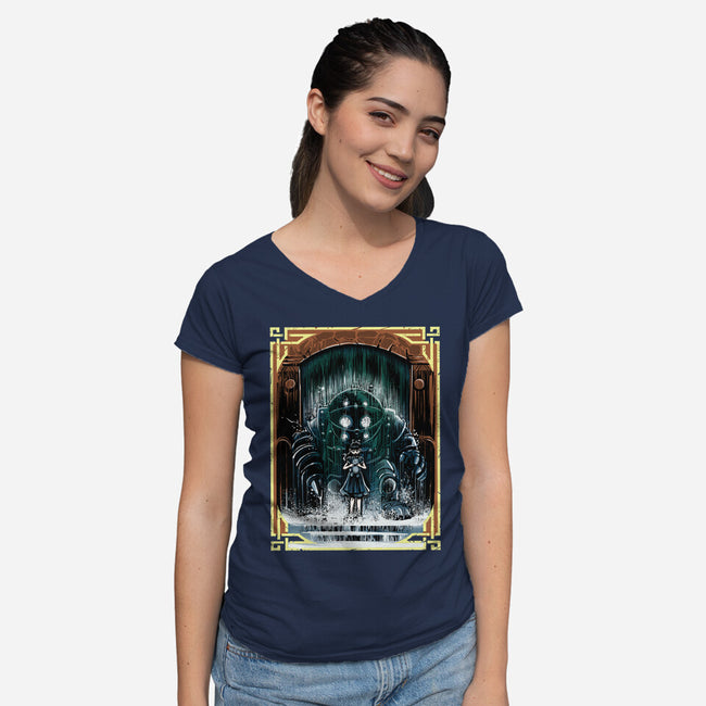 The Protector Under The Sea-Womens-V-Neck-Tee-zascanauta