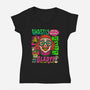 Ghastly Gladys-Womens-V-Neck-Tee-Wheels