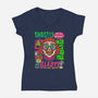 Ghastly Gladys-Womens-V-Neck-Tee-Wheels