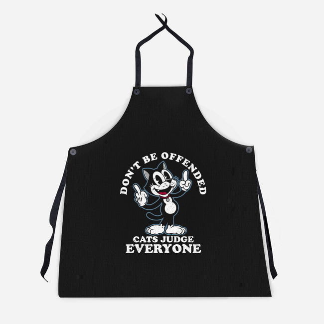 Cats Judge Everyone-Unisex-Kitchen-Apron-Nemons