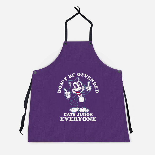 Cats Judge Everyone-Unisex-Kitchen-Apron-Nemons