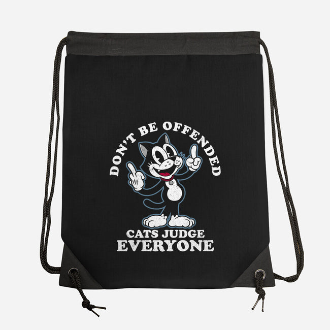 Cats Judge Everyone-None-Drawstring-Bag-Nemons