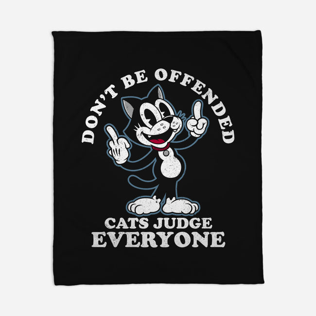 Cats Judge Everyone-None-Fleece-Blanket-Nemons