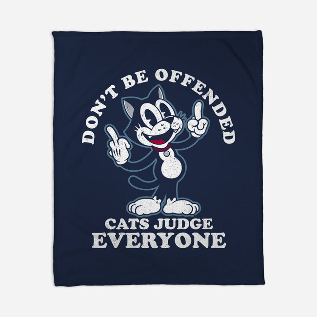 Cats Judge Everyone-None-Fleece-Blanket-Nemons