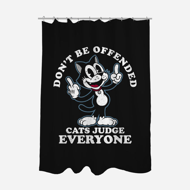 Cats Judge Everyone-None-Polyester-Shower Curtain-Nemons