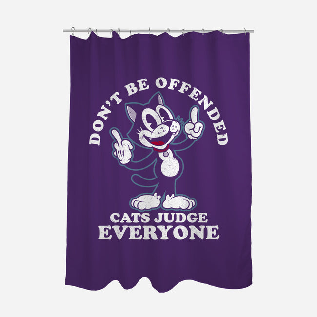 Cats Judge Everyone-None-Polyester-Shower Curtain-Nemons