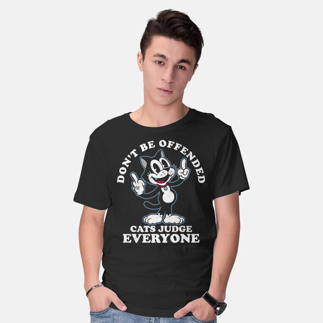 Cats Judge Everyone-Mens-Basic-Tee-Nemons