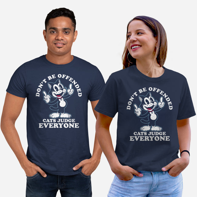 Cats Judge Everyone-Unisex-Basic-Tee-Nemons