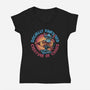 Creature Of Chaos-Womens-V-Neck-Tee-glitchygorilla