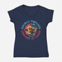 Creature Of Chaos-Womens-V-Neck-Tee-glitchygorilla