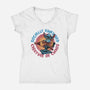 Creature Of Chaos-Womens-V-Neck-Tee-glitchygorilla
